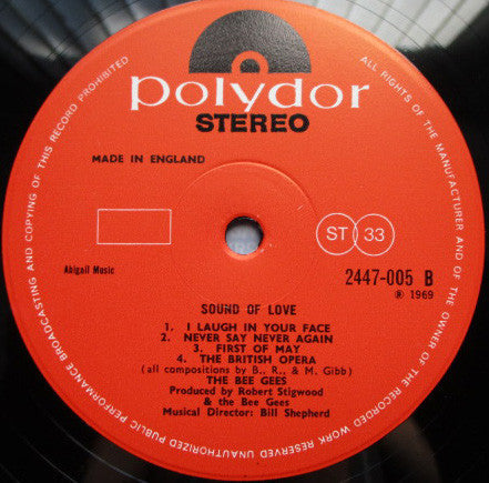 Bee Gees - Sound Of Love (Vinyl, LP, Album, Reissue, Stereo) Very Good (VG) / Good Plus (G+)
