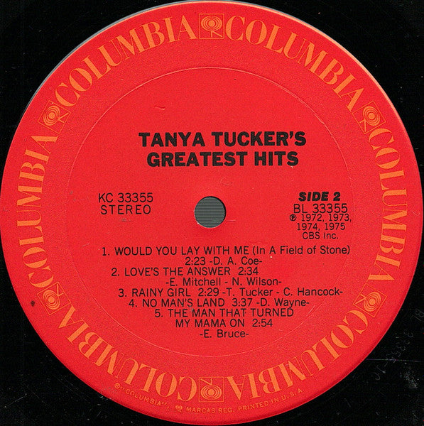 Tanya Tucker - Greatest Hits (Vinyl, LP, Compilation) Very Good (VG) / Very Good Plus (VG+)