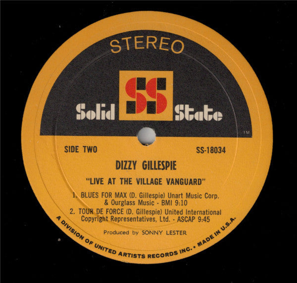 Dizzy Gillespie - Live At The Village Vanguard (Vinyl, LP) Good Plus (G+) / Fair (F)