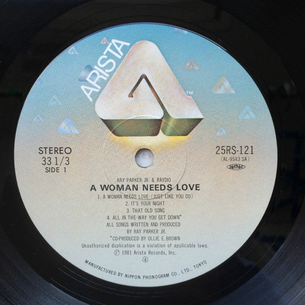 Raydio - A Woman Needs Love (Vinyl, LP, Album) Very Good (VG) / Good (G)