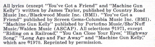 James Taylor (2) - Mud Slide Slim And The Blue Horizon (Vinyl, LP, Album, Reissue) Very Good Plus (VG+) / Very Good Plus (VG+)
