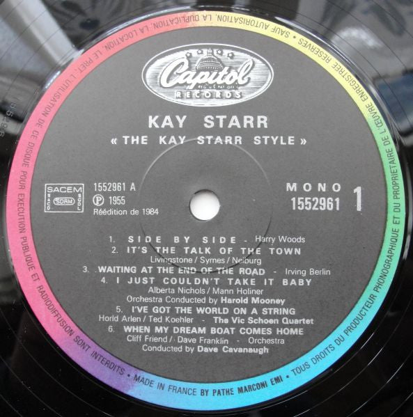 Kay Starr - The Kay Starr Style (Vinyl, LP, Mono) Very Good (VG) / Very Good (VG)