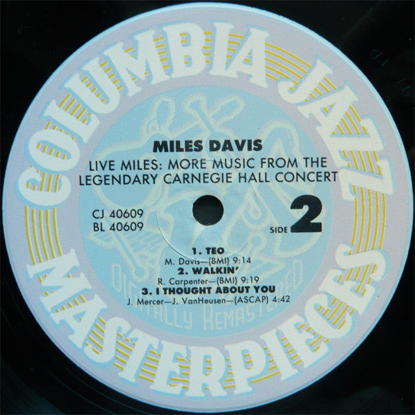 Miles Davis - Live Miles: More Music From The Legendary Carnegie Hall Concert (Vinyl, LP, Album, Remastered) Very Good (VG) / Very Good Plus (VG+)