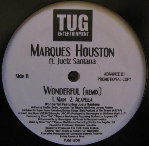 Marques Houston - Wonderful (Remix) (Vinyl, 12", 33 ⅓ RPM, Promo) Very Good Plus (VG+) / Generic
