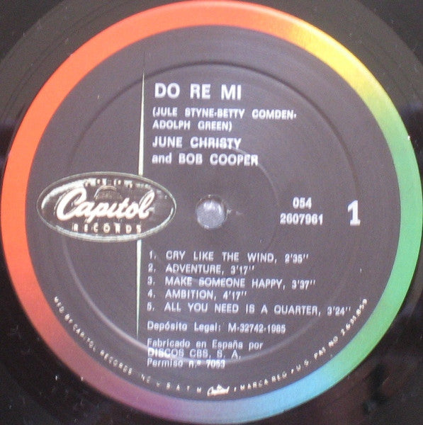 June Christy - Do-Re-Mi (A Modern Interpretation Of The Hit Broadway Musical) (Vinyl, LP, Album, Reissue) Very Good Plus (VG+) / Very Good Plus (VG+)