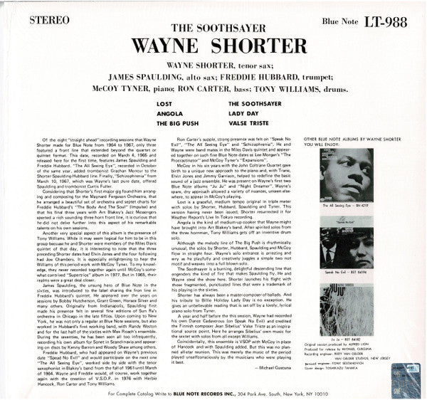 Wayne Shorter - The Soothsayer (Vinyl, LP, Album, Reissue) Very Good Plus (VG+) / Very Good Plus (VG+)