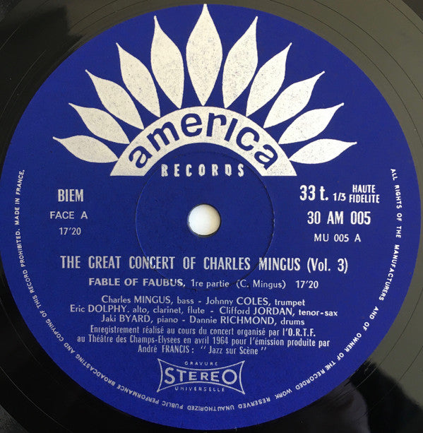 Charles Mingus - The Great Concert Of Charles Mingus (3xVinyl, LP, Album, Stereo) Near Mint (NM or M-) / Very Good Plus (VG+)