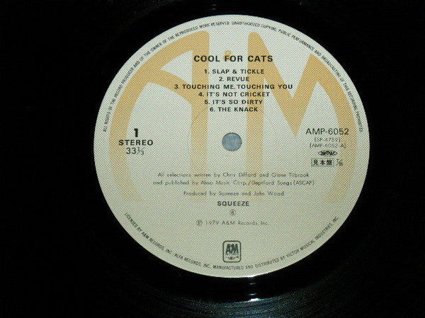 Squeeze (2) - Cool For Cats (Vinyl, LP, Album, Promo) Very Good Plus (VG+) / Good Plus (G+)