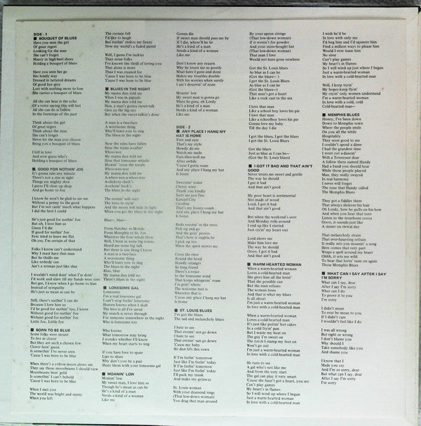 Dinah Shore - Bouquet Of Blues (Vinyl, LP, Promo, Reissue, Mono) Very Good Plus (VG+) / Good (G)