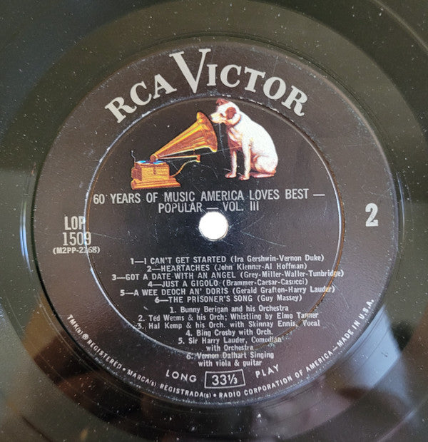 Various - 60 Years Of Music America Loves Best -- Popular -- Volume III (Vinyl, LP, Compilation) Very Good Plus (VG+) / Very Good Plus (VG+)