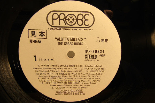 The Grass Roots - Alotta' Mileage (Vinyl, LP, Promo, Stereo) Very Good Plus (VG+) / Very Good Plus (VG+)