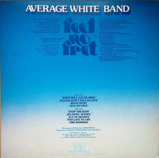Average White Band - Feel No Fret (Vinyl, LP, Album, Promo) Very Good Plus (VG+) / Very Good (VG)