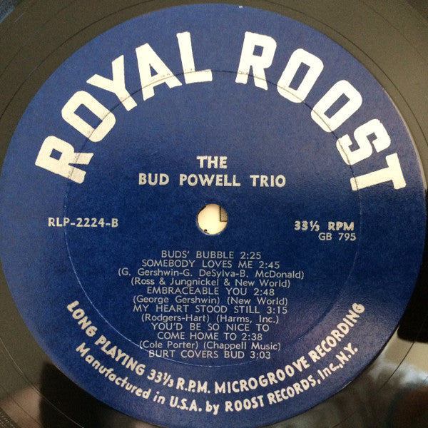 The Bud Powell Trio - Bud (Vinyl, LP, Album, Compilation, Reissue, Mono) Very Good Plus (VG+) / Good Plus (G+)