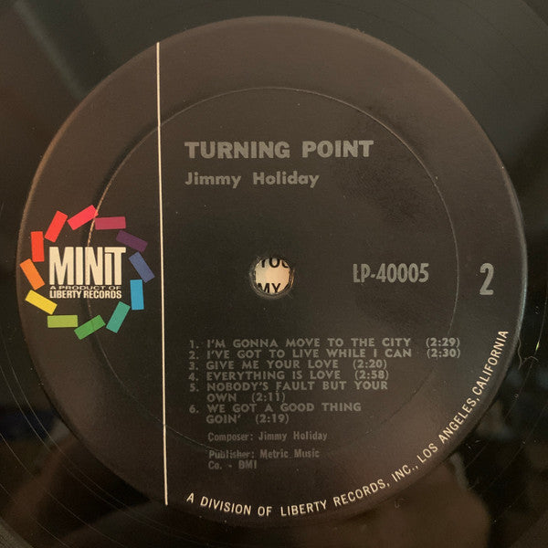 Jimmy Holiday - Turning Point (Vinyl, LP, Album, Mono) Very Good Plus (VG+) / Good Plus (G+)