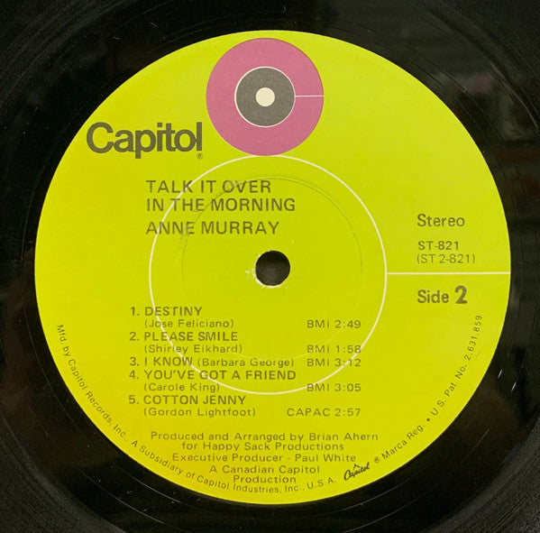Anne Murray - Talk It Over In The Morning (Vinyl, LP, Album) Very Good (VG) / Very Good (VG)