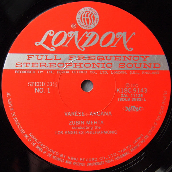 Edgard Varèse - Arcana / Intégrales / Ionisation (Vinyl, LP, Album, Reissue) Very Good (VG) / Very Good Plus (VG+)