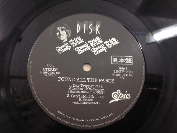 Cheap Trick - Found All The Parts = デイ・トリッパー (Vinyl, 10", 33 ⅓ RPM, Promo) Very Good Plus (VG+) / Very Good Plus (VG+)
