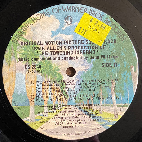 John Williams (4) - Irwin Allen's Production Of The Towering Inferno (Original Motion Picture Soundtrack) (Vinyl, LP, Album) Very Good (VG) / Poor (P)