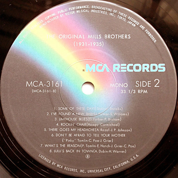 The Mills Brothers - The Original Mills Brothers 1931-1935 (Vinyl, LP, Compilation, Mono) Very Good Plus (VG+) / Near Mint (NM or M-)