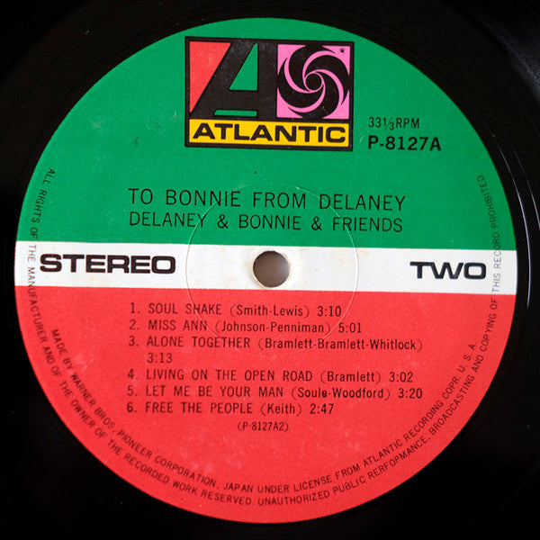 Delaney & Bonnie & Friends - To Bonnie From Delaney (Vinyl, LP, Album) Very Good (VG) / Very Good Plus (VG+)