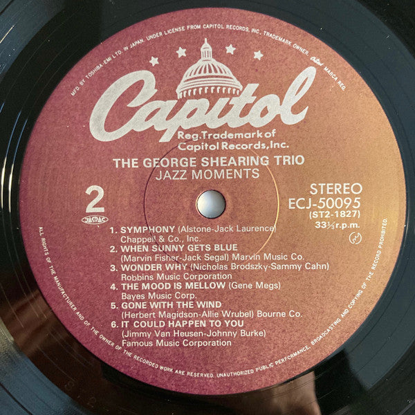 George Shearing Trio - Jazz Moments (Vinyl, LP, Album, Reissue, Stereo) Very Good Plus (VG+) / Very Good (VG)