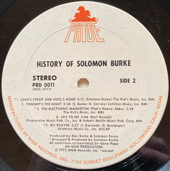 Solomon Burke - The History Of Solomon Burke (Vinyl, LP, Compilation, Stereo) Very Good Plus (VG+) / Good (G)