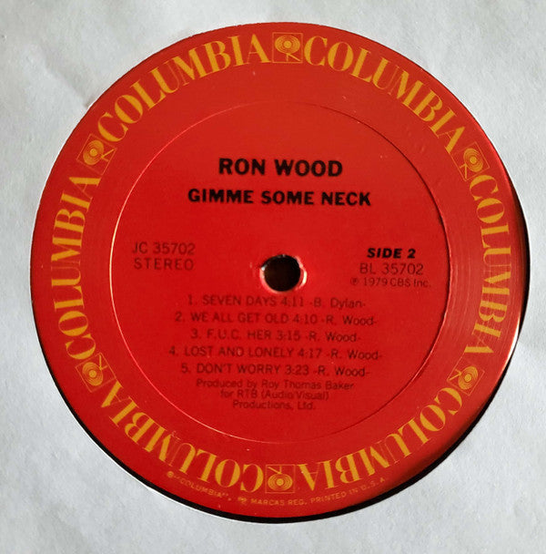 Ron Wood - Gimme Some Neck (Vinyl, LP, Album, Stereo) Good Plus (G+) / Very Good Plus (VG+)