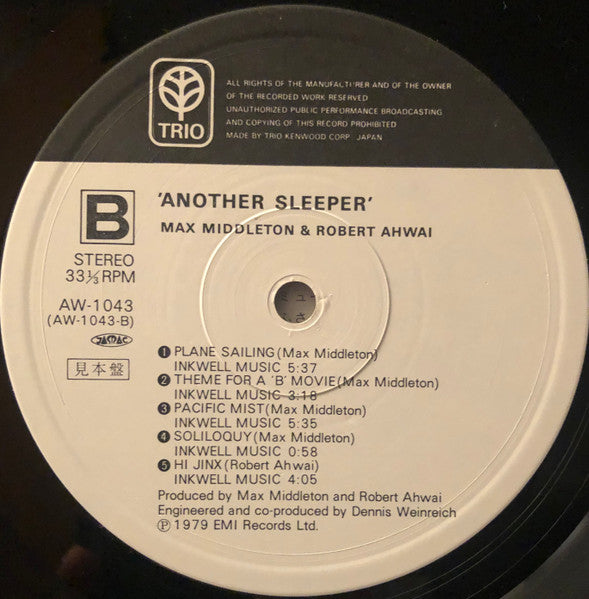 Max Middleton - Another Sleeper (Vinyl, LP, Album, Promo) Near Mint (NM or M-) / Very Good (VG)