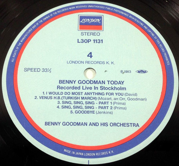 Benny Goodman And His Orchestra - Benny Goodman In Concert (Recorded Live In Stockholm) (2xVinyl, LP, Album, Stereo) Near Mint (NM or M-) / Very Good (VG)