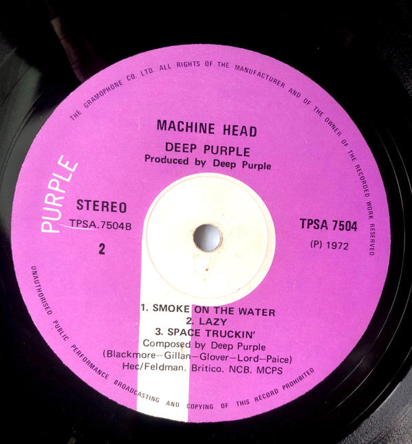 Deep Purple - Machine Head (Vinyl, LP, Album, Stereo) Very Good (VG) / Very Good (VG)