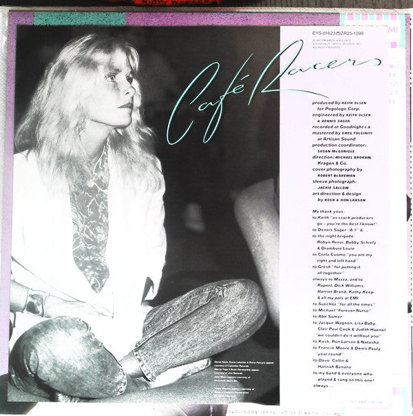 Kim Carnes - Café Racers (Vinyl, LP, Promo) Near Mint (NM or M-) / Very Good Plus (VG+)