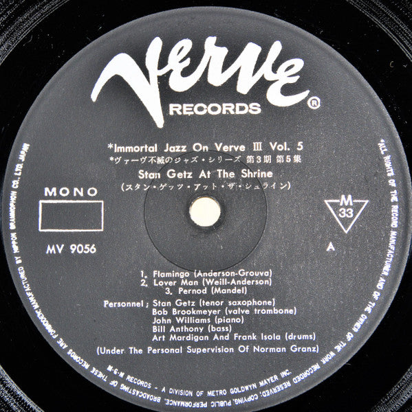 Stan Getz - At The Shrine (Vinyl, LP, Album, Reissue, Mono)