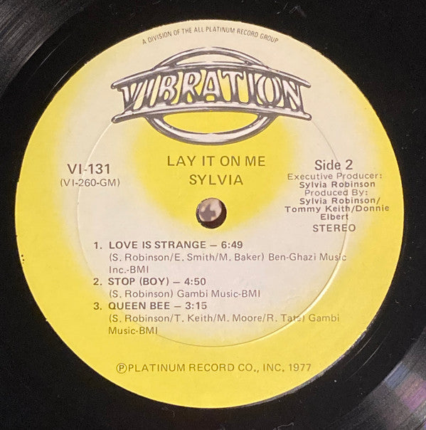 Sylvia Robinson - Lay It On Me (Vinyl, LP, Album) Very Good Plus (VG+) / Very Good (VG)