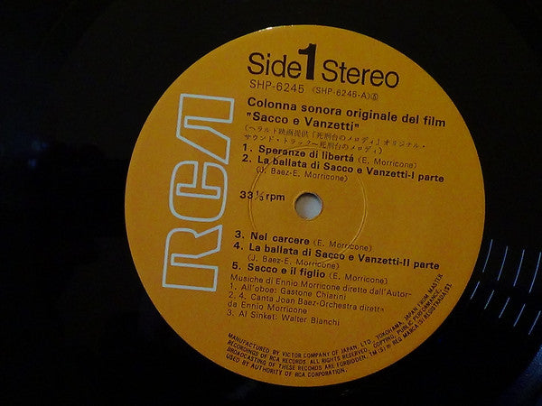 Ennio Morricone - 死刑台のメロディ = Sacco E Vanzetti (Colonna Sonora Originale Del Film) (Vinyl, LP, Album, Reissue) Very Good (VG) / Good Plus (G+)