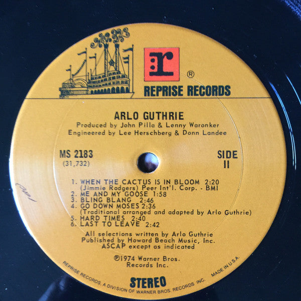 Arlo Guthrie - Arlo Guthrie (Vinyl, LP, Album) Good Plus (G+) / Very Good Plus (VG+)