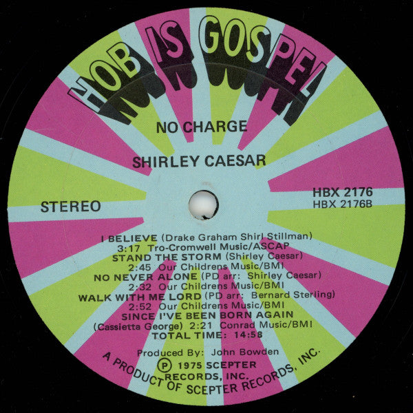 Shirley Caesar - No Charge (Vinyl, LP) Very Good (VG) / Very Good (VG)