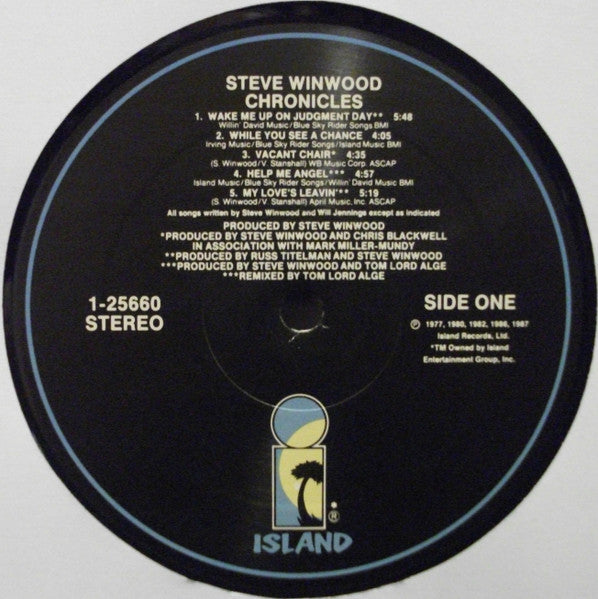 Steve Winwood - Chronicles (Vinyl, LP, Compilation, Stereo) Very Good Plus (VG+) / Very Good Plus (VG+)