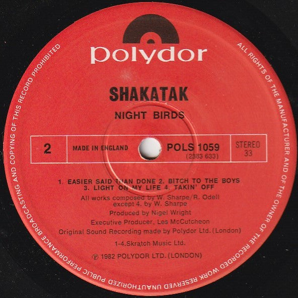 Shakatak - Night Birds (Vinyl, LP, Album) Good Plus (G+) / Very Good (VG)