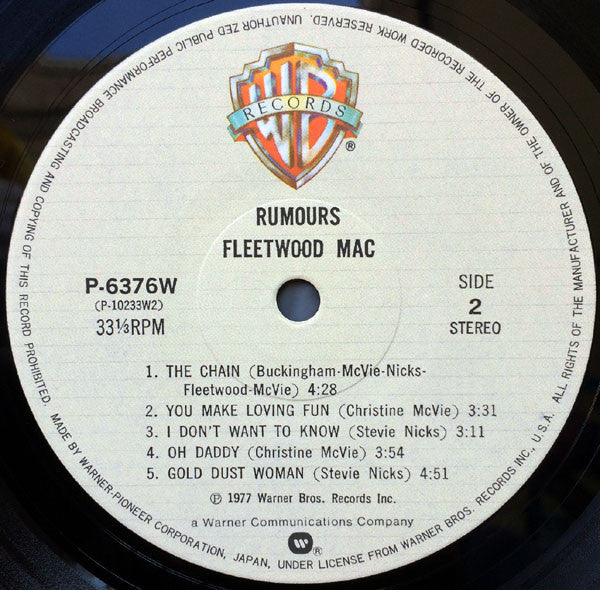 Fleetwood Mac - Rumors (Vinyl, LP, Album, Reissue) Near Mint (NM or M-) / Very Good (VG)
