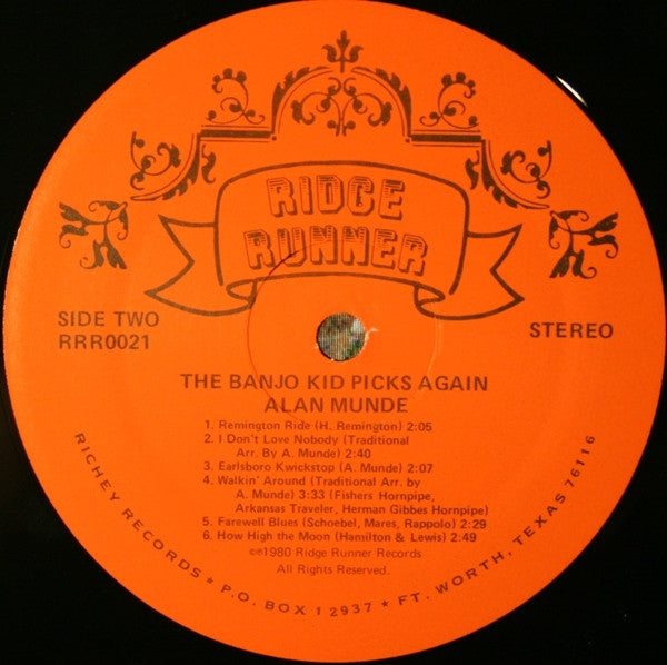 Alan Munde - The Banjo Kid Picks Again (Vinyl, LP, Album) Very Good Plus (VG+) / Very Good Plus (VG+)