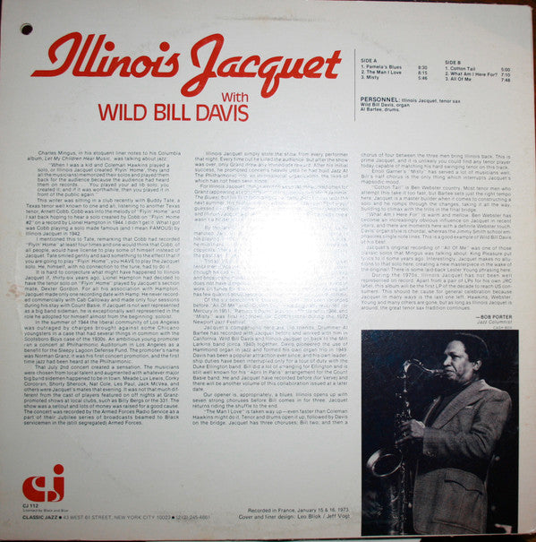 Illinois Jacquet - Illinois Jacquet With Wild Bill Davis Vol.2 (Vinyl, LP, Album) Very Good (VG) / Very Good Plus (VG+)