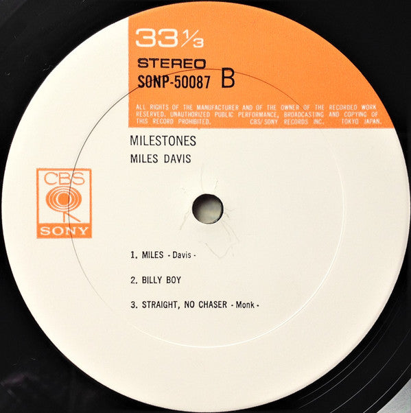Miles Davis - Milestones (Vinyl, LP, Album, Reissue, Mono)