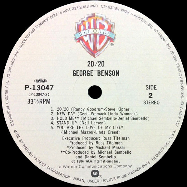 George Benson - 20/20 (Vinyl, LP, Album, Stereo)