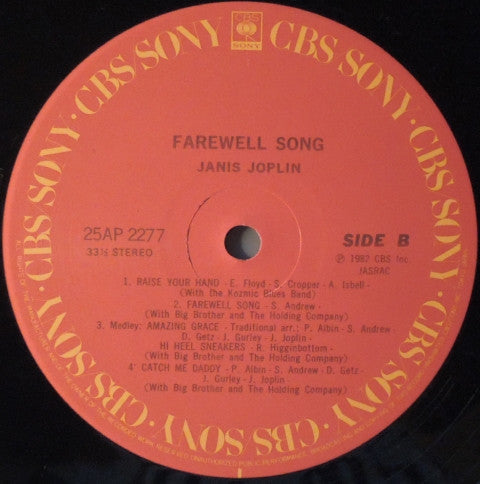Janis Joplin - Farewell Song (Vinyl, LP, Album)