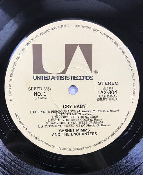 Garnet Mimms And The Enchanters - Cry Baby And 11 Other Hits (Vinyl, LP, Album, Reissue, Stereo) Very Good Plus (VG+) / Very Good (VG)