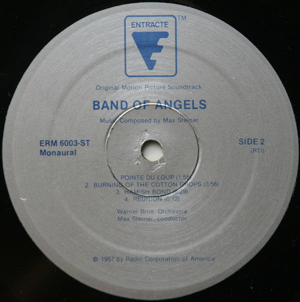 Max Steiner - Band Of Angels (Original Motion Picture Soundtrack) (Vinyl, LP, Album, Reissue, Mono) Good Plus (G+) / Very Good (VG)