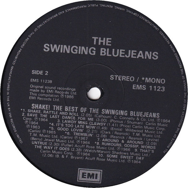 The Swinging Blue Jeans - Shake! The Best Of The Swinging Blue Jeans (Vinyl, LP, Compilation, Stereo, Mono) Very Good (VG) / Very Good (VG)