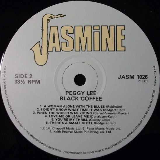 Peggy Lee - Black Coffee (Vinyl, LP, Album, Mono, Reissue)