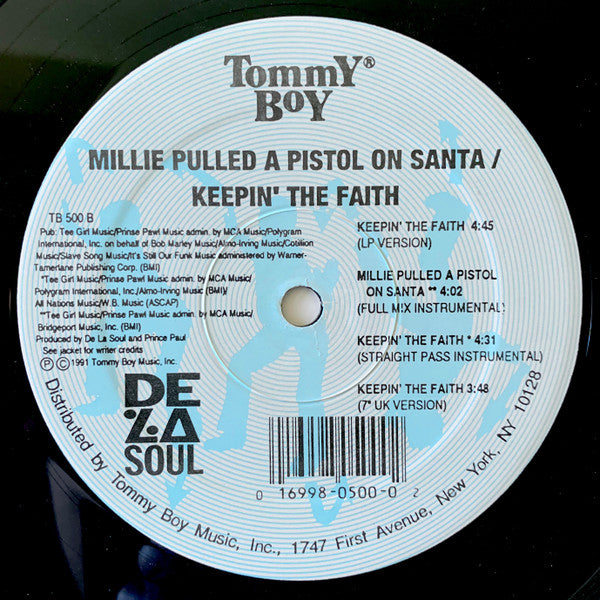 De La Soul - Millie Pulled A Pistol On Santa / Keepin' The Faith (Vinyl, 12", 33 ⅓ RPM, Reissue) Very Good (VG) / Very Good (VG)