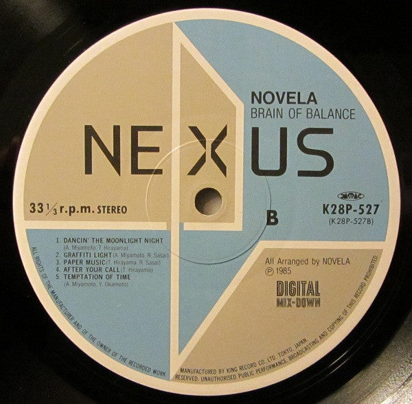 Novela - Brain Of Balance (Vinyl, LP, Album) Near Mint (NM or M-) / Very Good (VG)